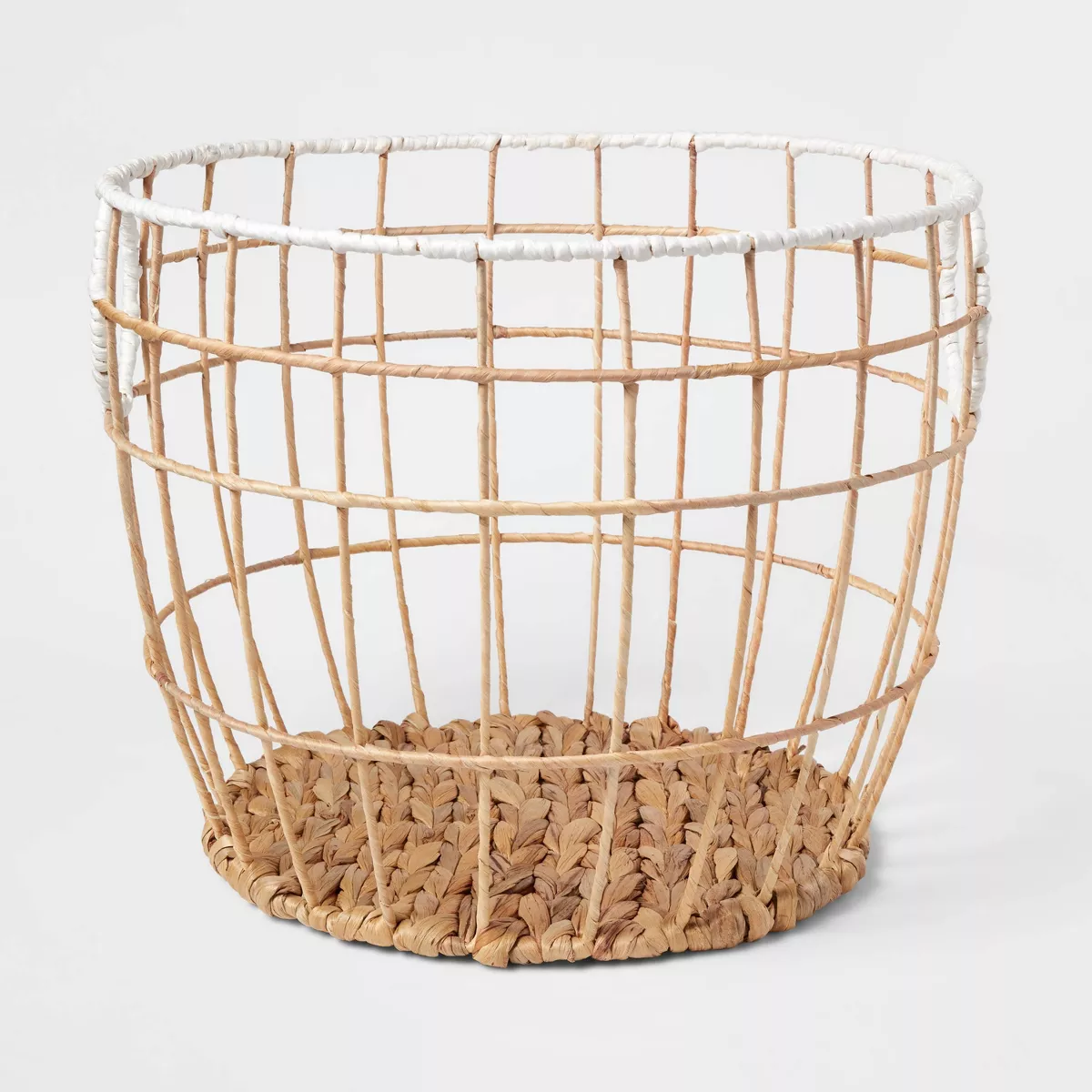 Target Kids' Woven Basket Natural with White Rim.