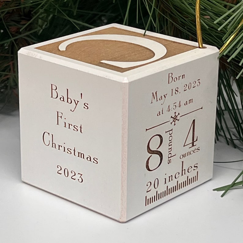 BlockSetc Baby's First Christmas Block Ornament 2023.