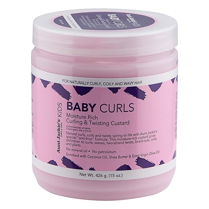 Aunt Jackie's Moisture Rich Curling and Twisting Custard for Naturally Curly, Coily and Wavy Hair.