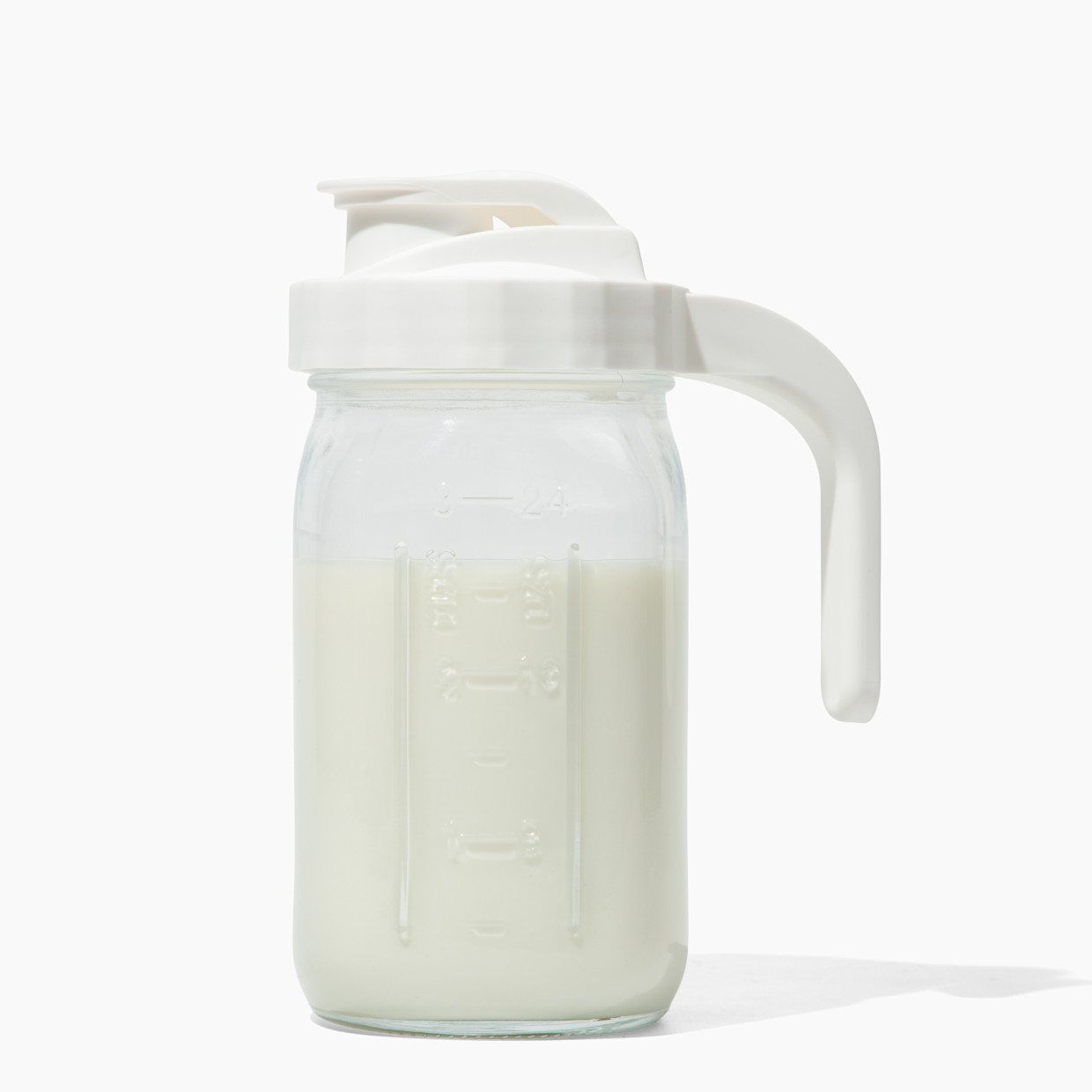 Sprucely Glass Milk Pitcher.