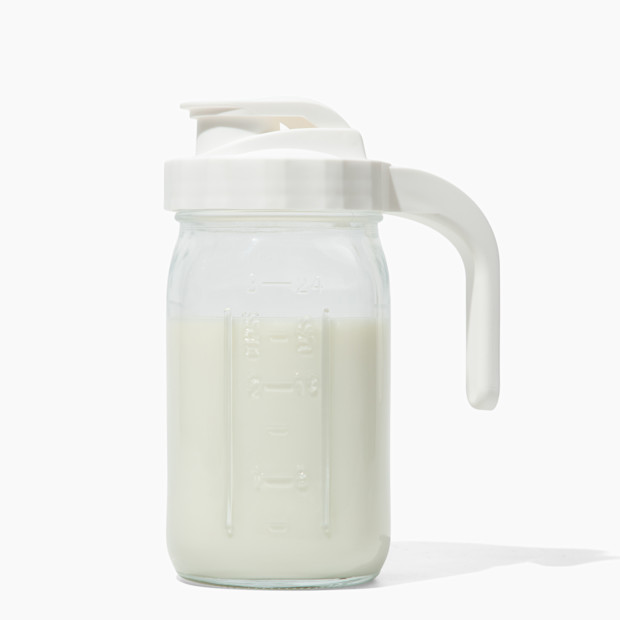 Sprucely Glass Milk Pitcher.