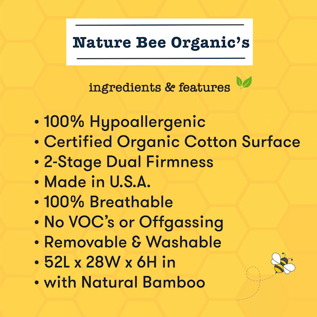 Nature Bee Organic's Ultra Breathable 2-Stage Crib & Toddler Mattress.
