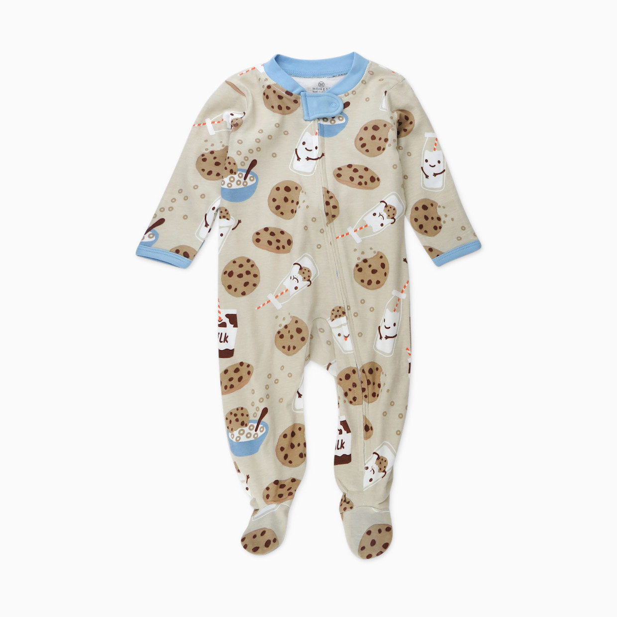 Honest Baby Clothing Organic Cotton Sleep & Play - Milk N Cookies, 0-3 M.