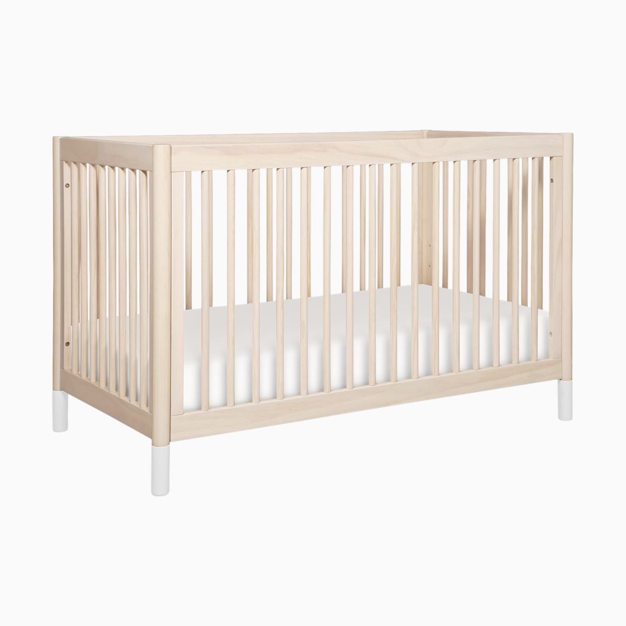 babyletto Gelato 4-in-1 Convertible Crib with Toddler Bed Conversion Kit - Washed Natural/White.
