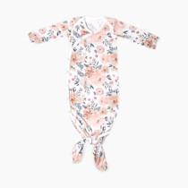 Copper Pearl Baby Gown - Knotted Newborn Sleepers for Baby Boy and Girl, Soft Stretchy Long Sleeve Infant Gowns with Bottom Tie and Hand Mittens, Perfect Hospital Coming Home Outfit (Autumn)