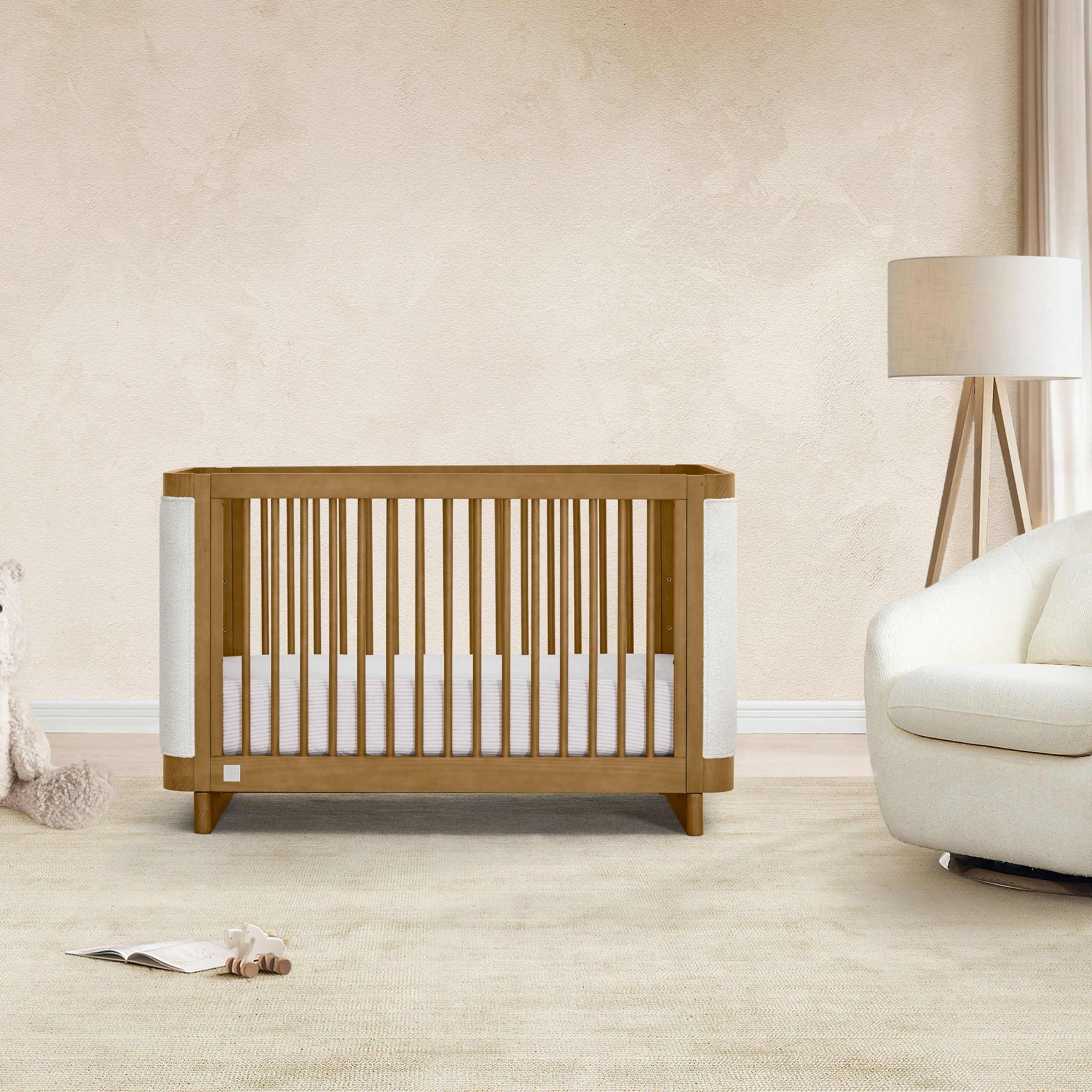 Delta Children babyGap Callie 4-in-1 Upholstered Crib - Acorn/White Boucle.