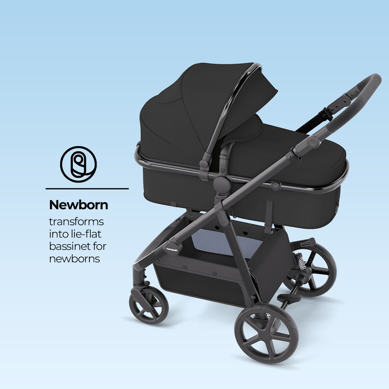 Mompush Meteor 2 Stroller - Black.