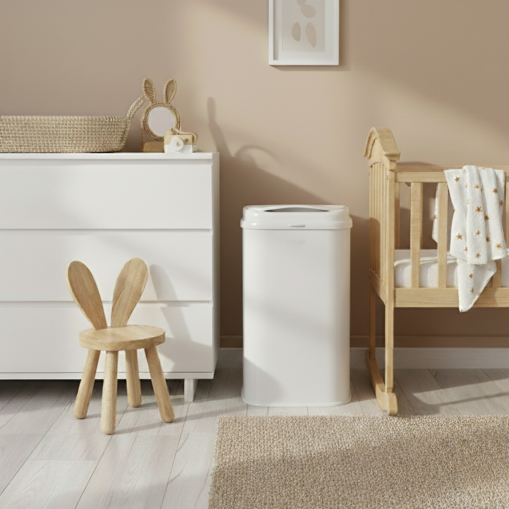 Ubbi Venti Steel Diaper Pail - White.
