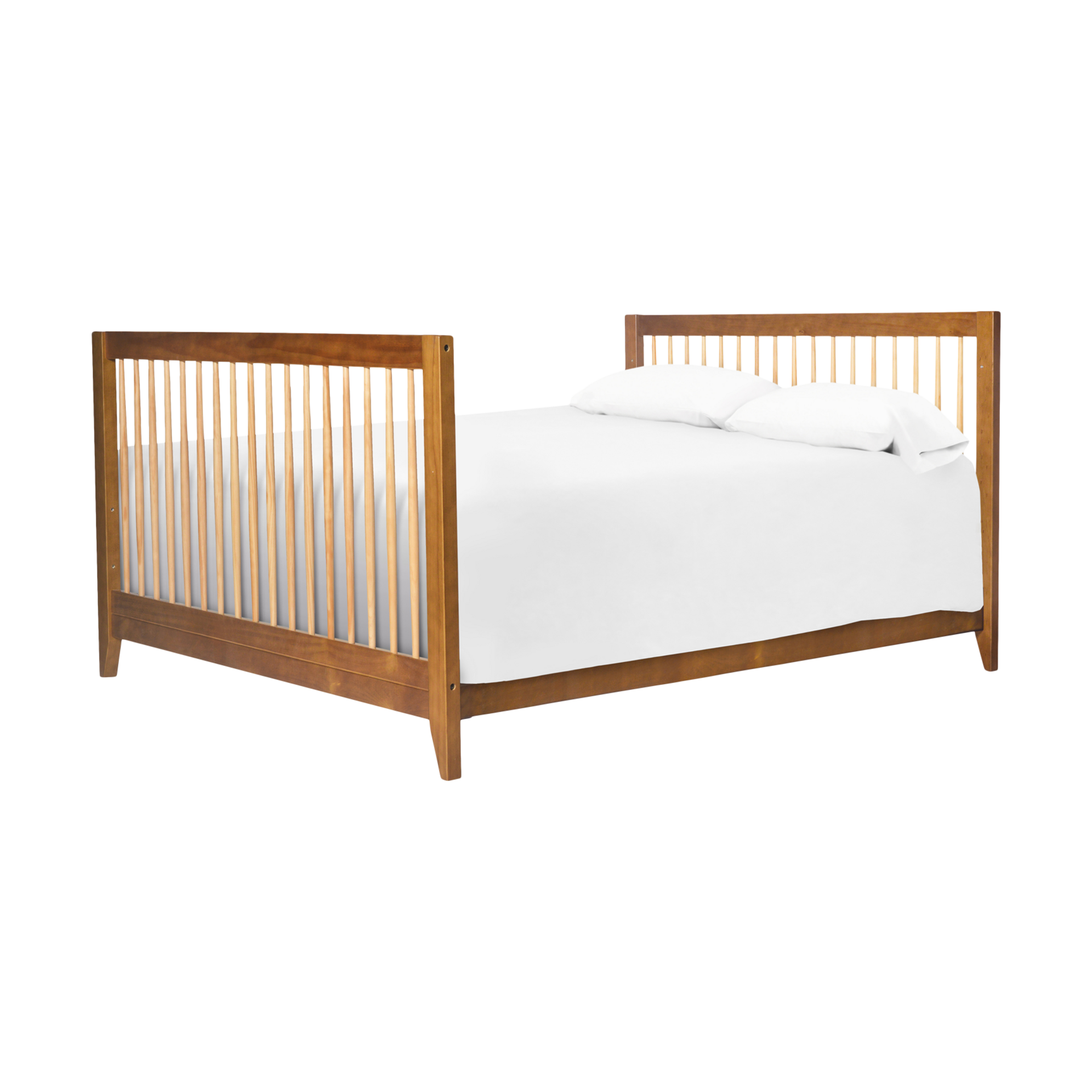 babyletto Sprout 4-in-1 Convertible Crib with Toddler Bed Conversion Kit - Chestnut/Natural.