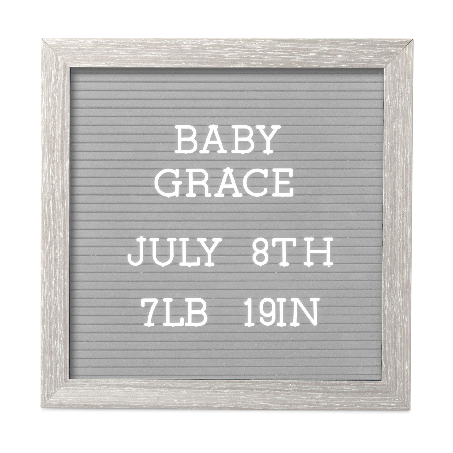 Pearhead Letterboard Set - Baby Keepsake Photo Prop - Light Gray.