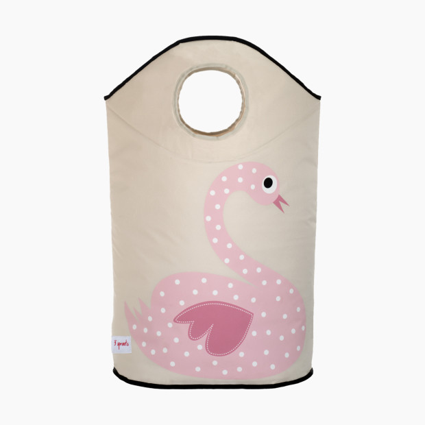 3 Sprouts Laundry Hamper - Pink Swan.