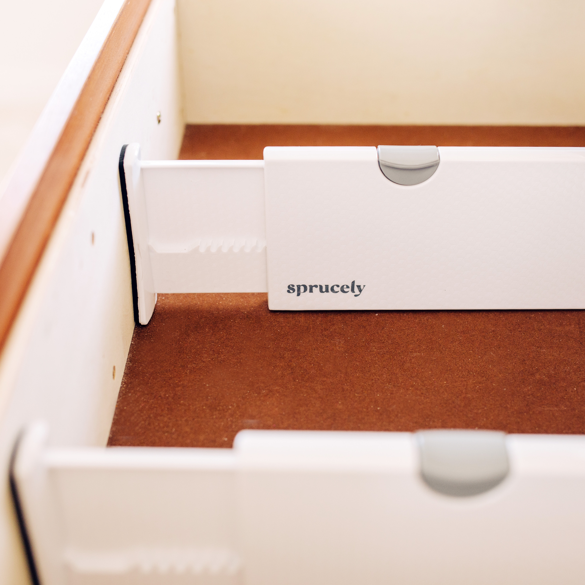 Sprucely Drawer Dividers - Bright White, 4 Pack.