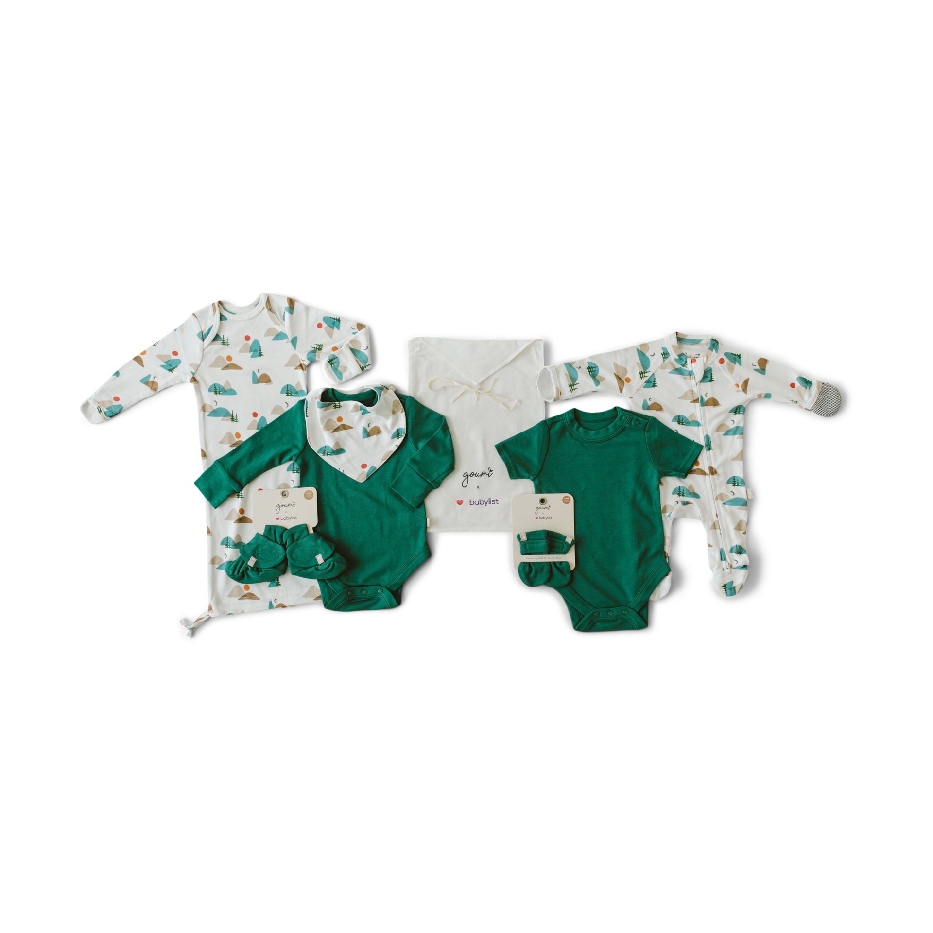 Goumi Kids x Babylist 7-Piece Layette Gift Set - Sunset Peak.