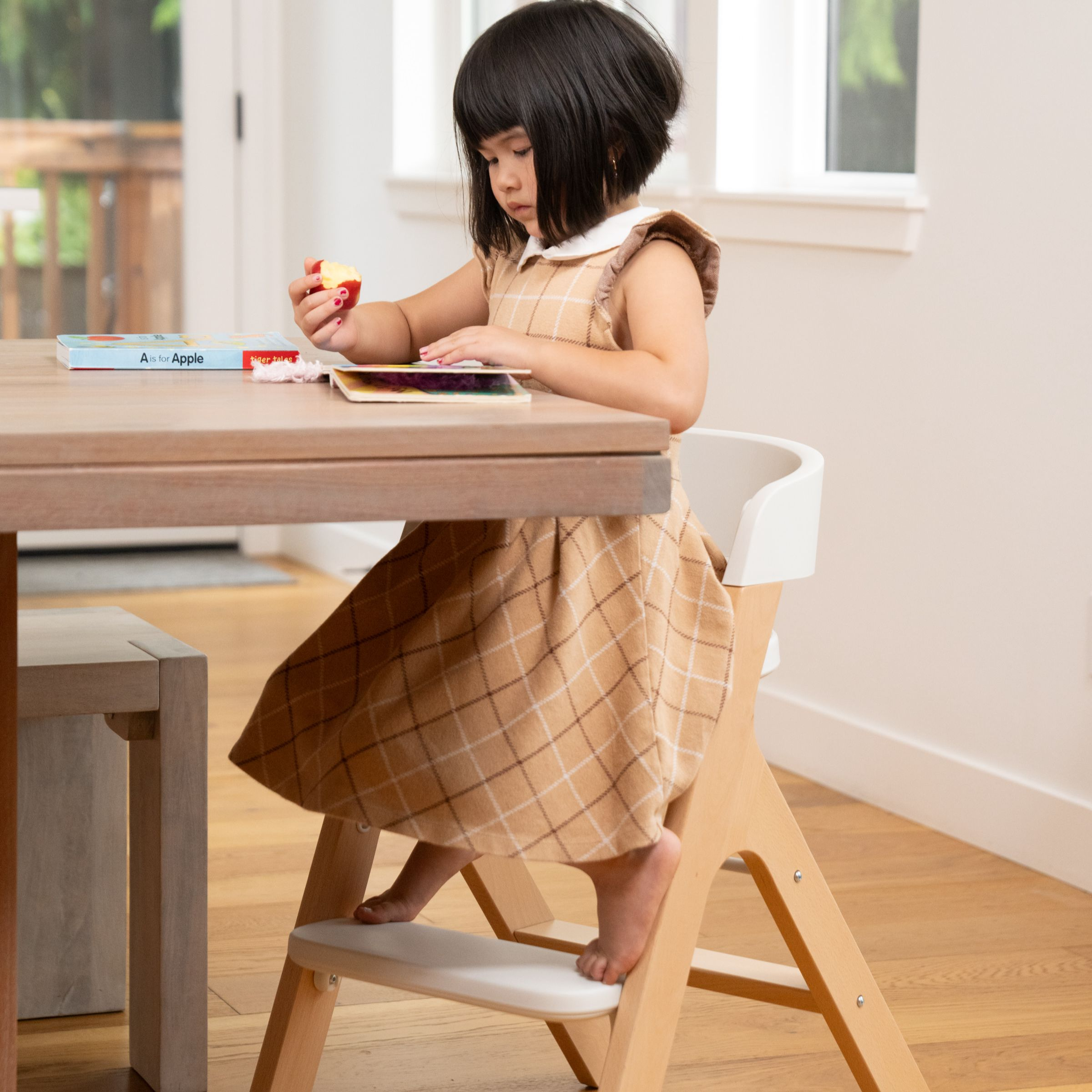 Mockingbird High Chair - Beechwood/White | Babylist Shop