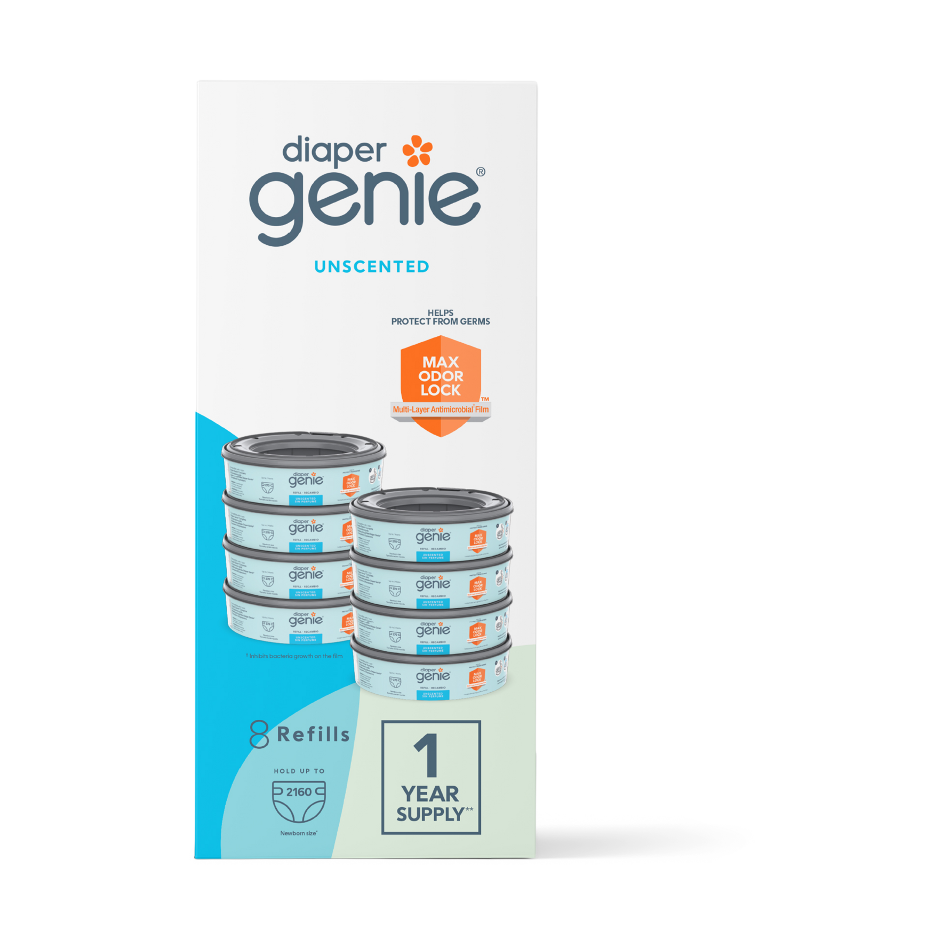 Diaper Genie Round Refill Bags (8-Pack) - Blue, Unscented | Babylist Shop