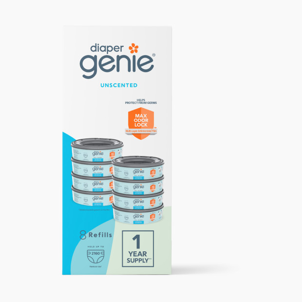 Diaper Genie Round Refill Bags (8-Pack) - Blue, Unscented.