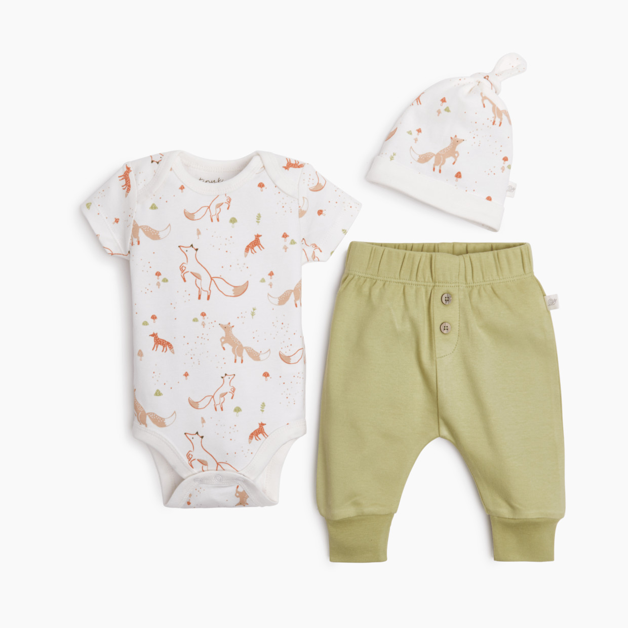 Tiny Kind The Outfit 3 Piece Set - Baby Fox, 3-6 M.