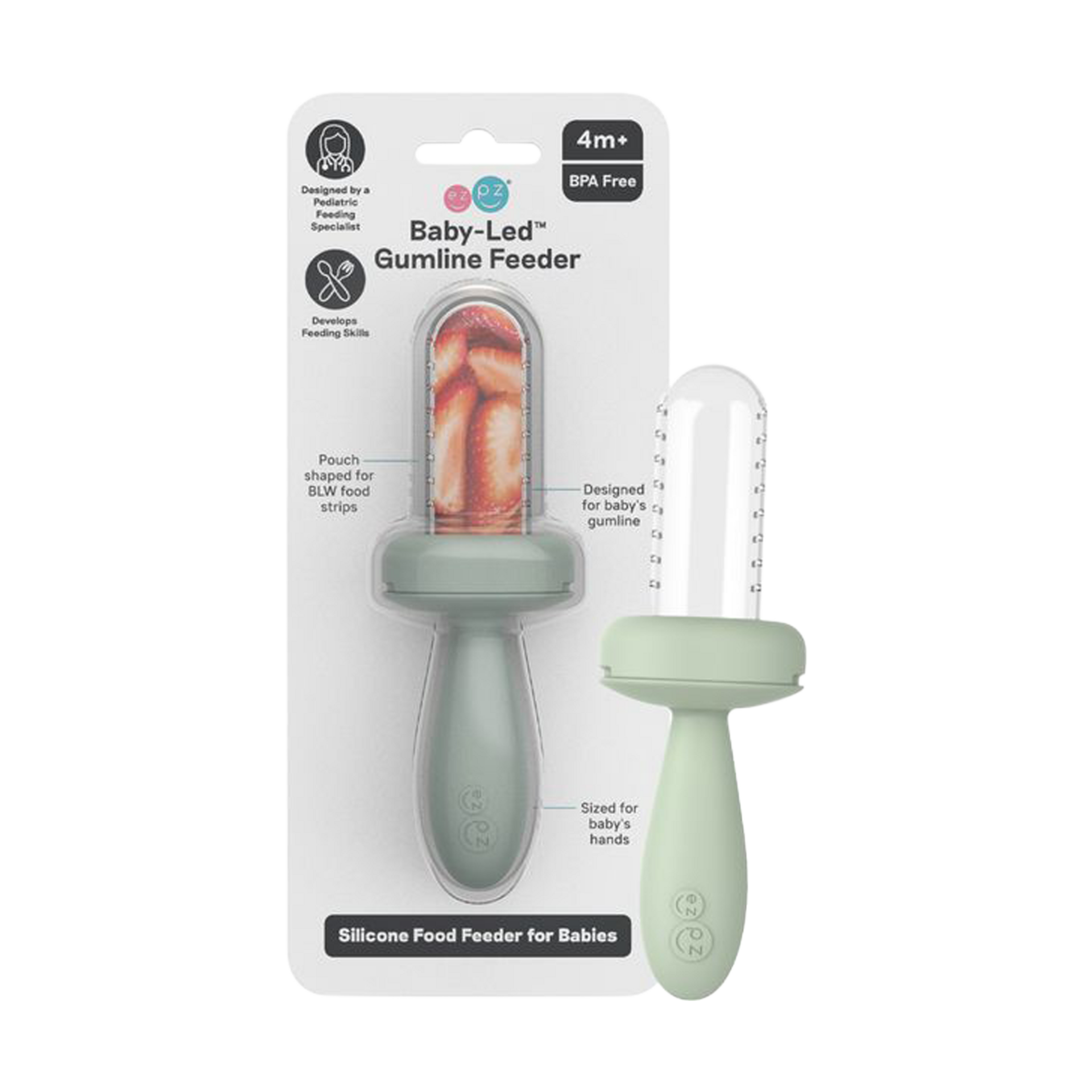 ezpz Baby-Led Gumline Feeder - Sage.