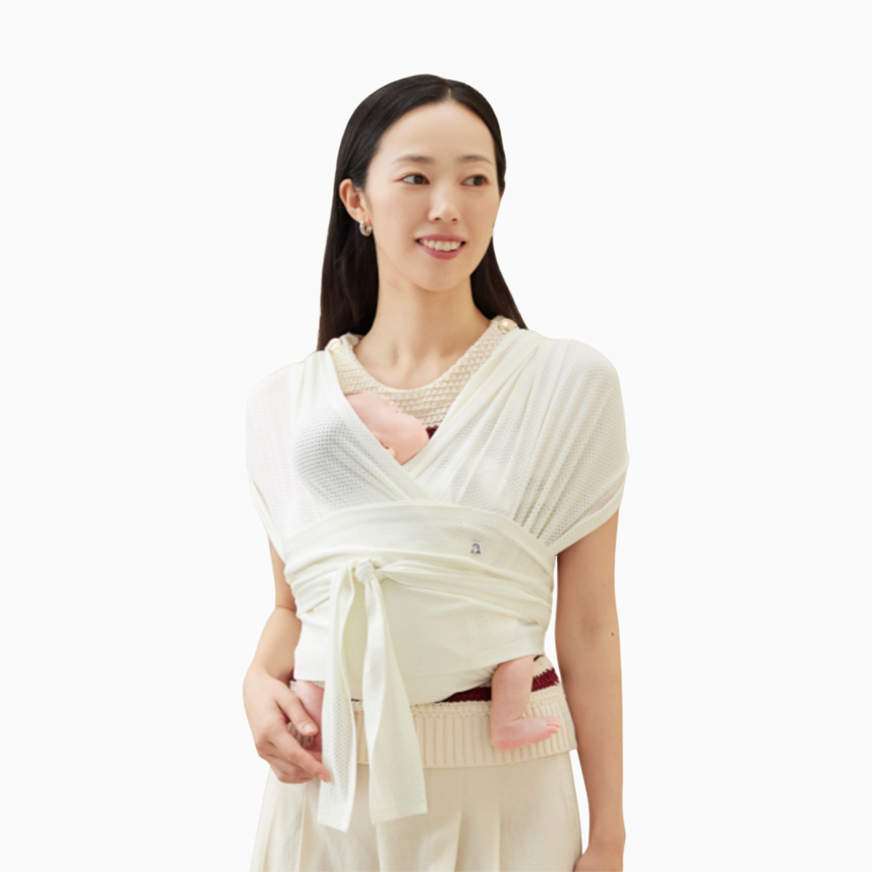 Konny Baby Wrap Carrier Flex Airmesh - Cream, M-4 Xl.