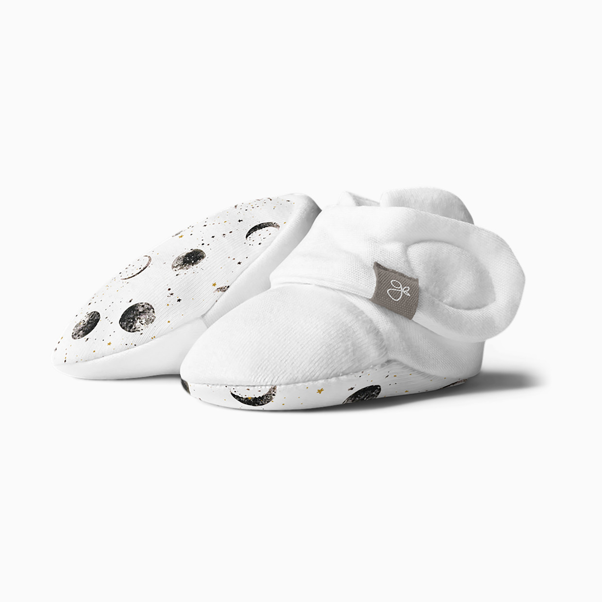 Goumi Kids Stay-On Baby Booties (2 pack) - Many Moons + Storm Grey, 0-3 Months.