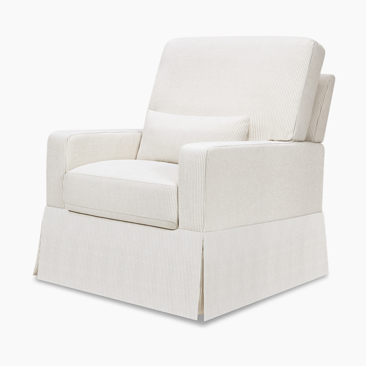 Namesake Crawford Pillowback Comfort Swivel Glider - Fog Chatham Stripe.