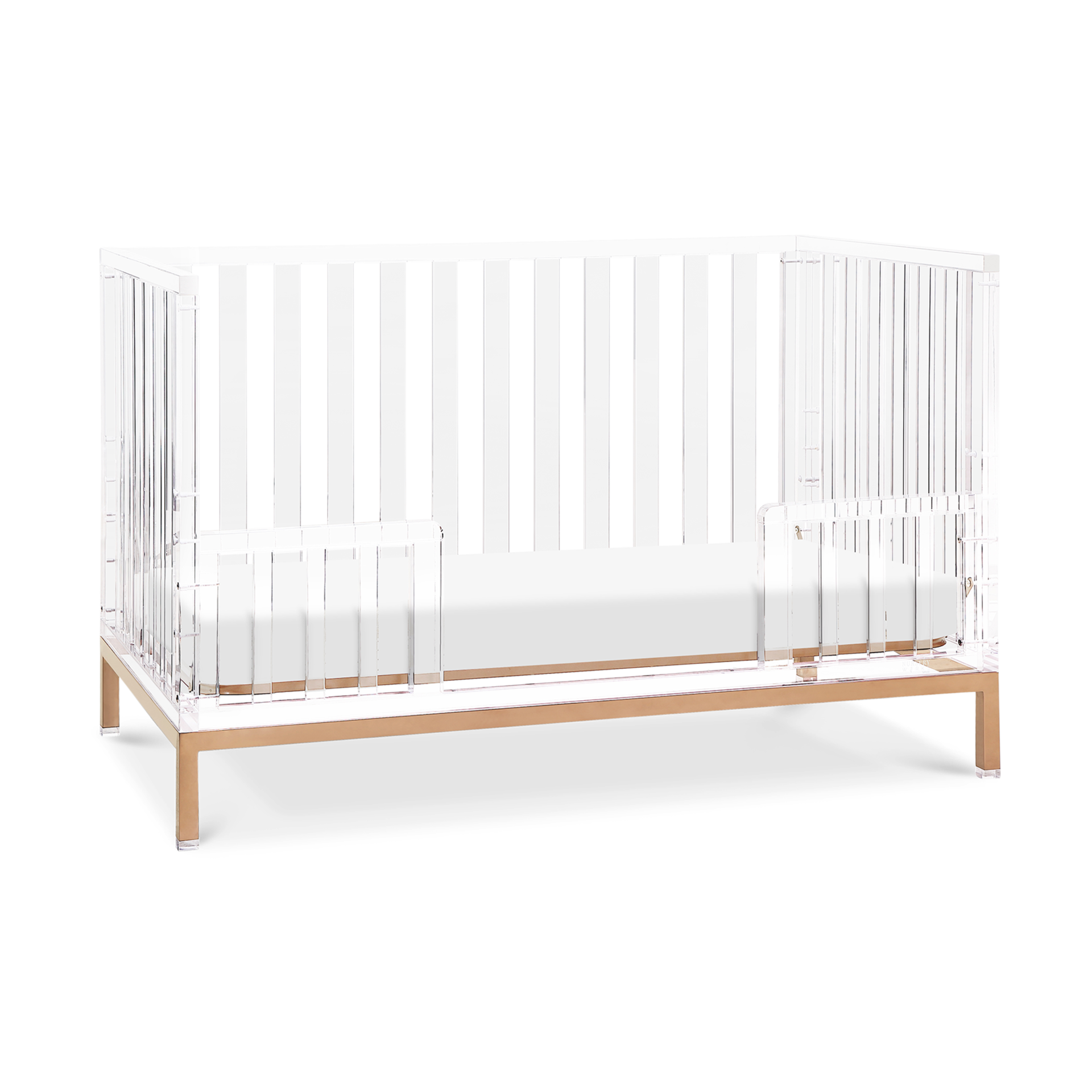 Nursery Works Luma Crib - Acrylic With Rose Gold.