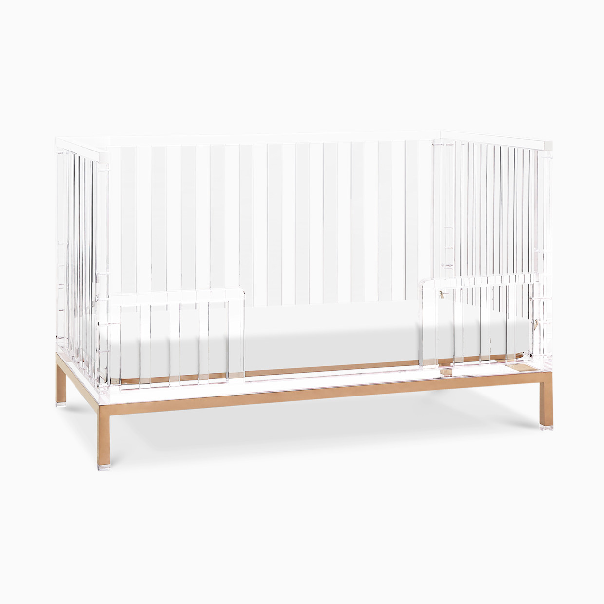 Nursery Works Luma Crib - Acrylic With Rose Gold.
