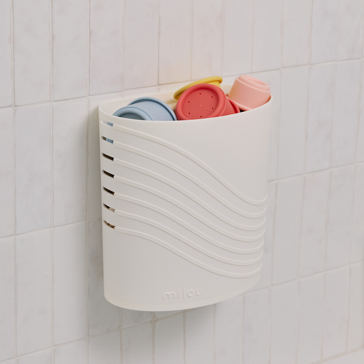 Milou Modern Bath Toy Bin - White.