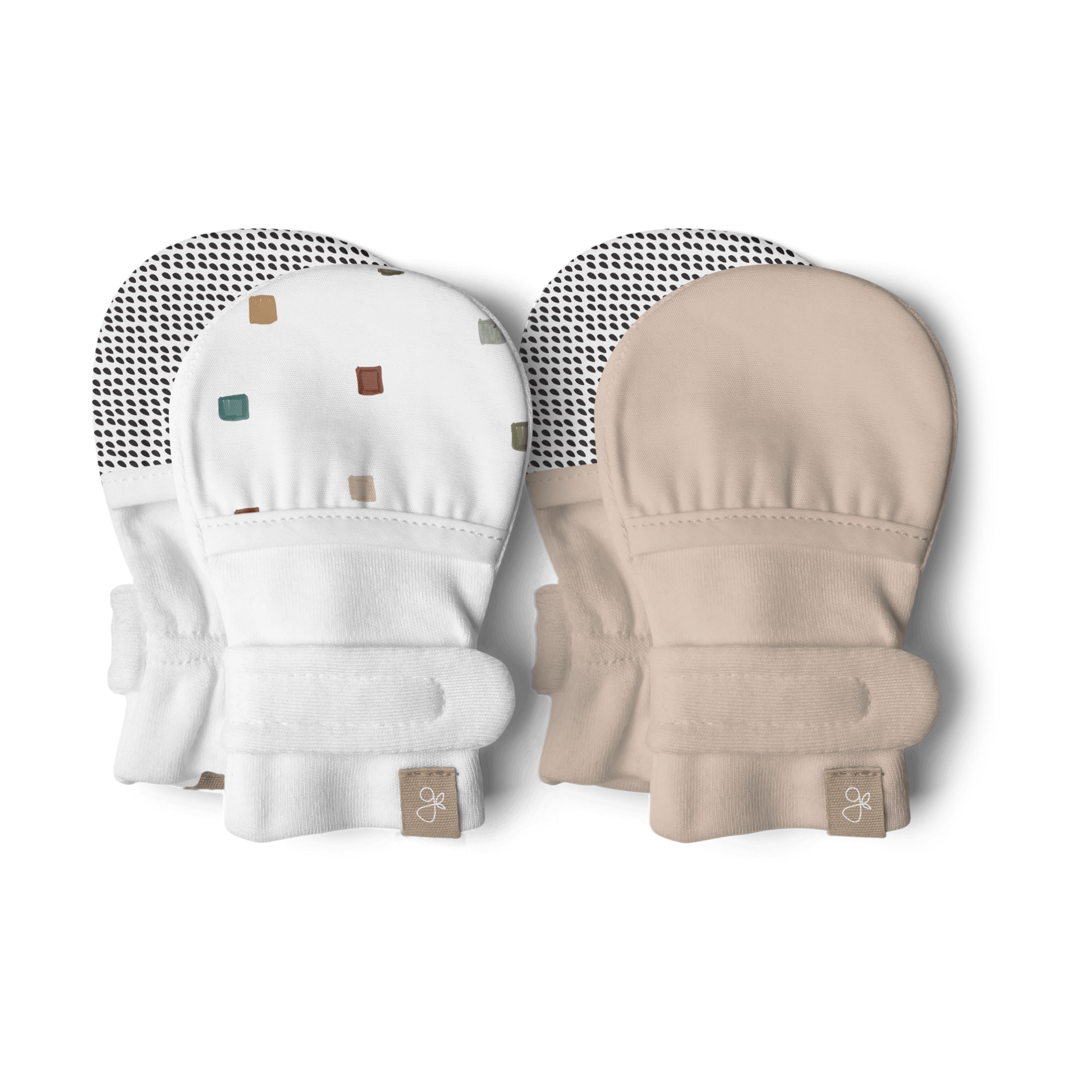 Goumi Kids Stay on Baby Mitts (2 Pack) City Blocks +Sandstone, 03 M Babylist Shop