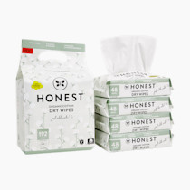 The Honest Company 100% Pure Organic Cotton Dry Wipes | Multi-Use Disposable Facial Cloth and Baby Wipe | Hypoallergenic and Gentle on Skin | 192 Count