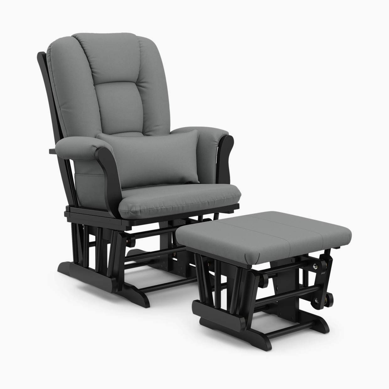 Storkcraft Tuscany Glider and Ottoman - Black/Gray.
