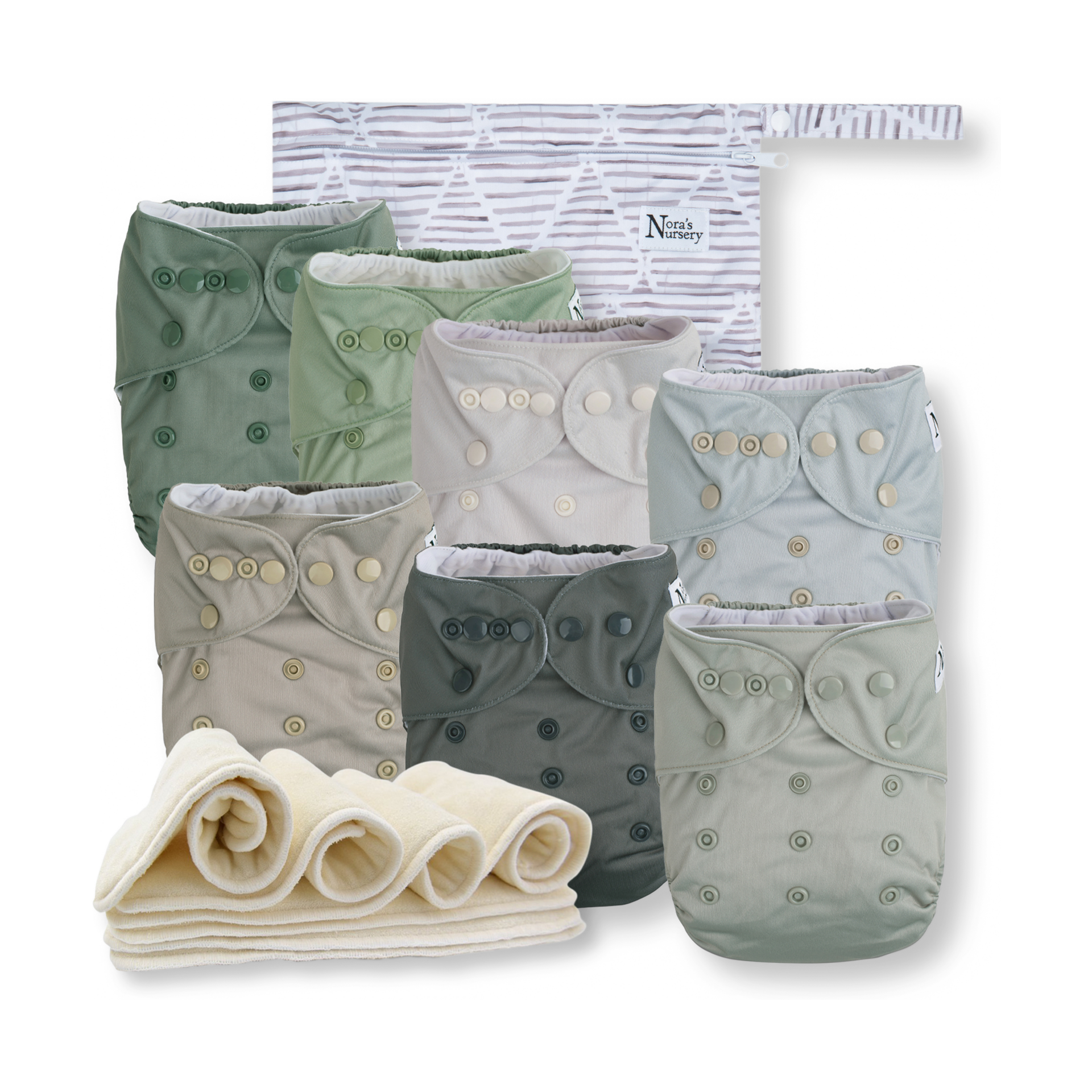 Nora's Nursery Cloth Pocket Diapers (7 Pack) Morning Dew Babylist Shop