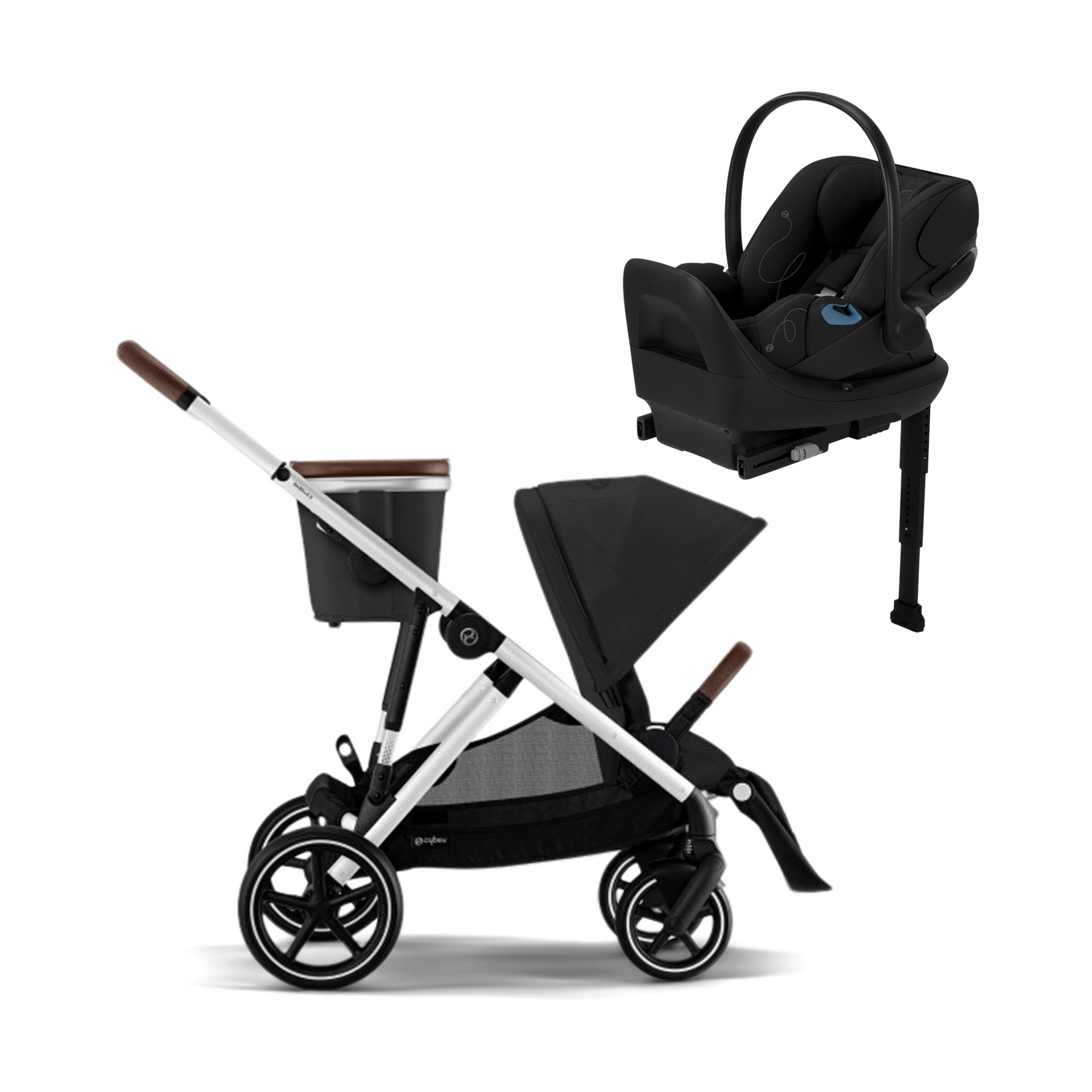 Cybex Gazelle S Single to Double Stroller + Cloud G Lux Travel System.
