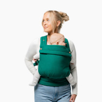 Mabē Monarch Ergonomic Baby Carrier – Premium Cotton Soft Structured Newborn to Toddler Carrier with Hip-Healthy Design, 3 Carry Positions (7-35lbs), Lightweight & Breathable (Evergreen Check)