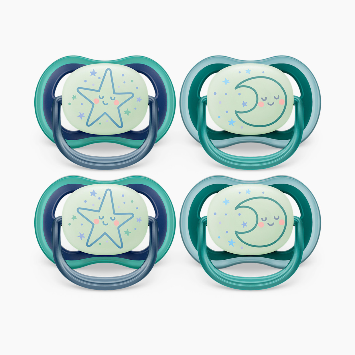 Philips Avent Ultra Air Pacifier, 6-18 Months (4 Pack) - Sleeping Star/Sleeping Moon, 4.