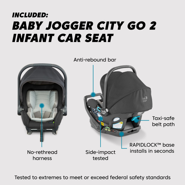 Baby Jogger City Mini 2 Travel System - Opulent Black.