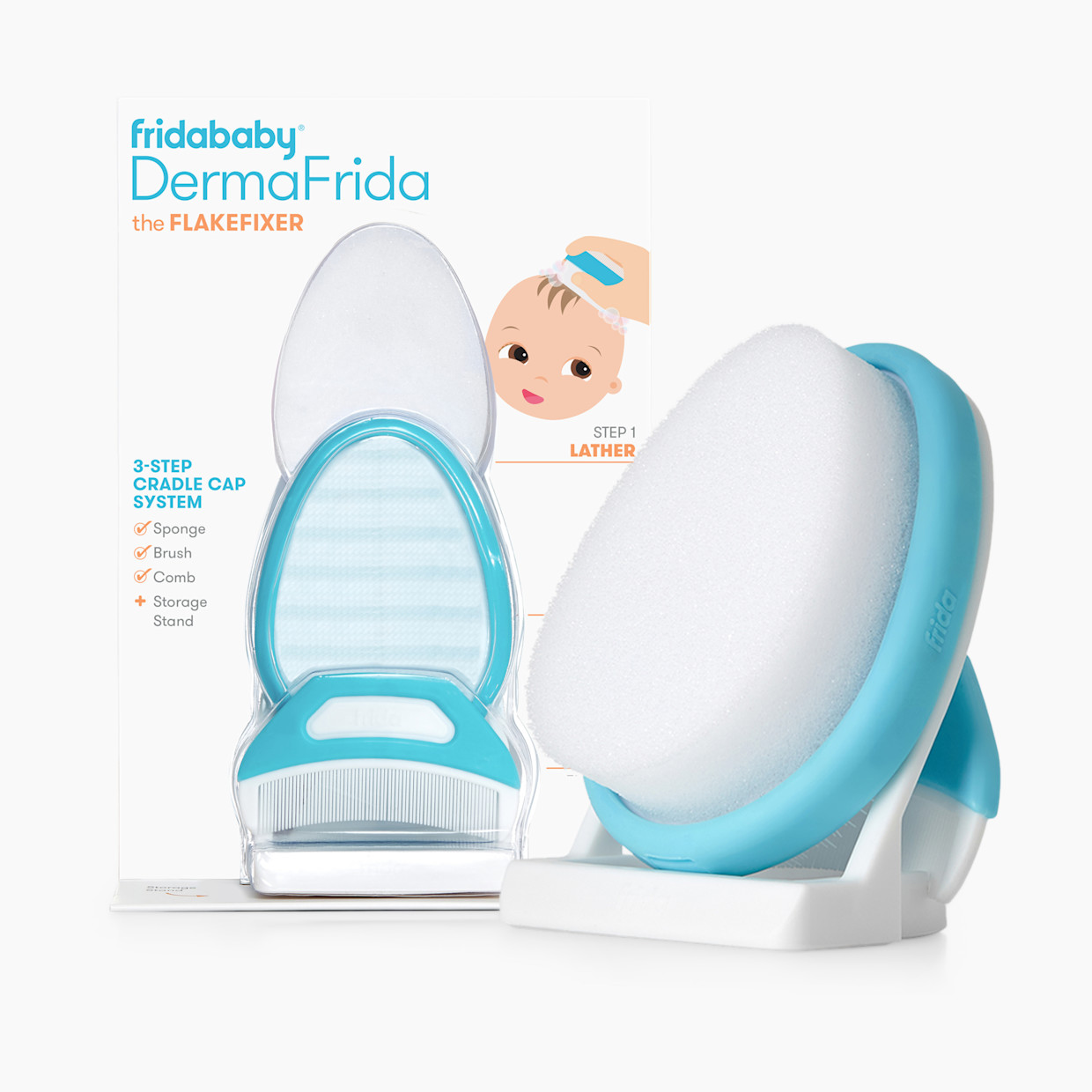 Frida Baby DermaFrida The FlakeFixer The 3-Step Cradle Cap System.