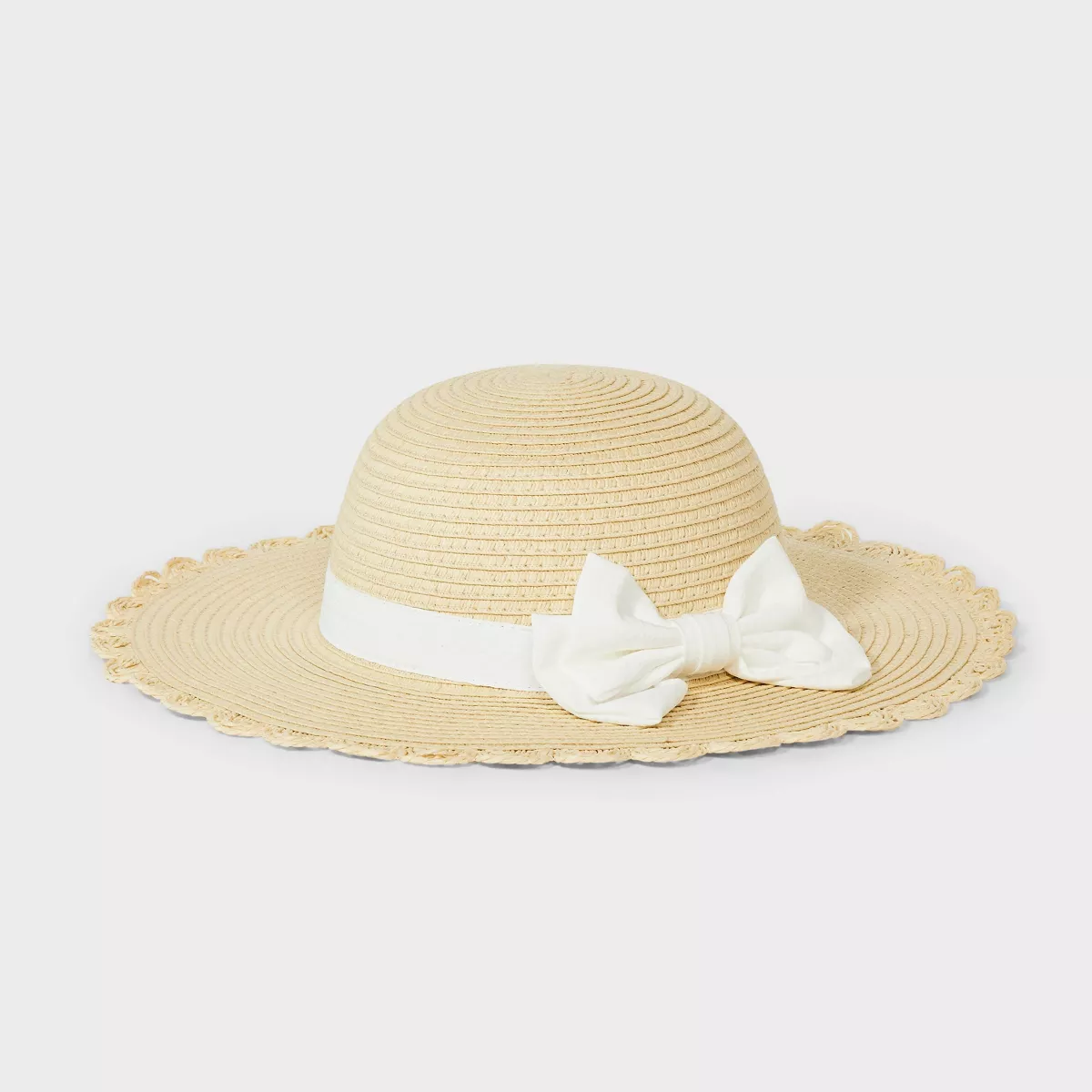 Cat & Jack Girls' Scalloped Edge Paper Straw Hat.