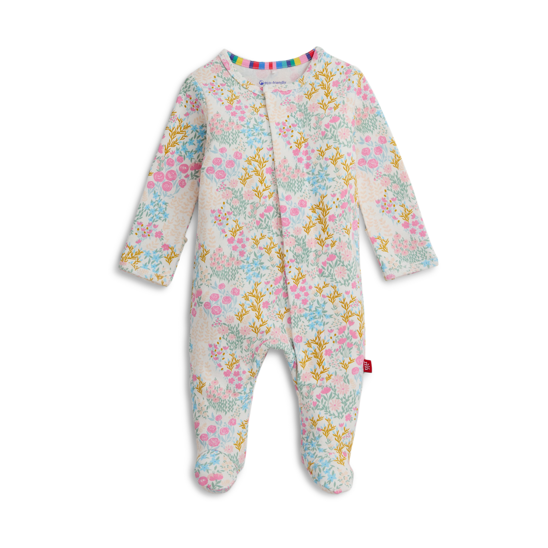 Magnetic Me Organic Cotton Magnetic Footie 2 Pack Bundle - Pink Assorted, 0-3 M.