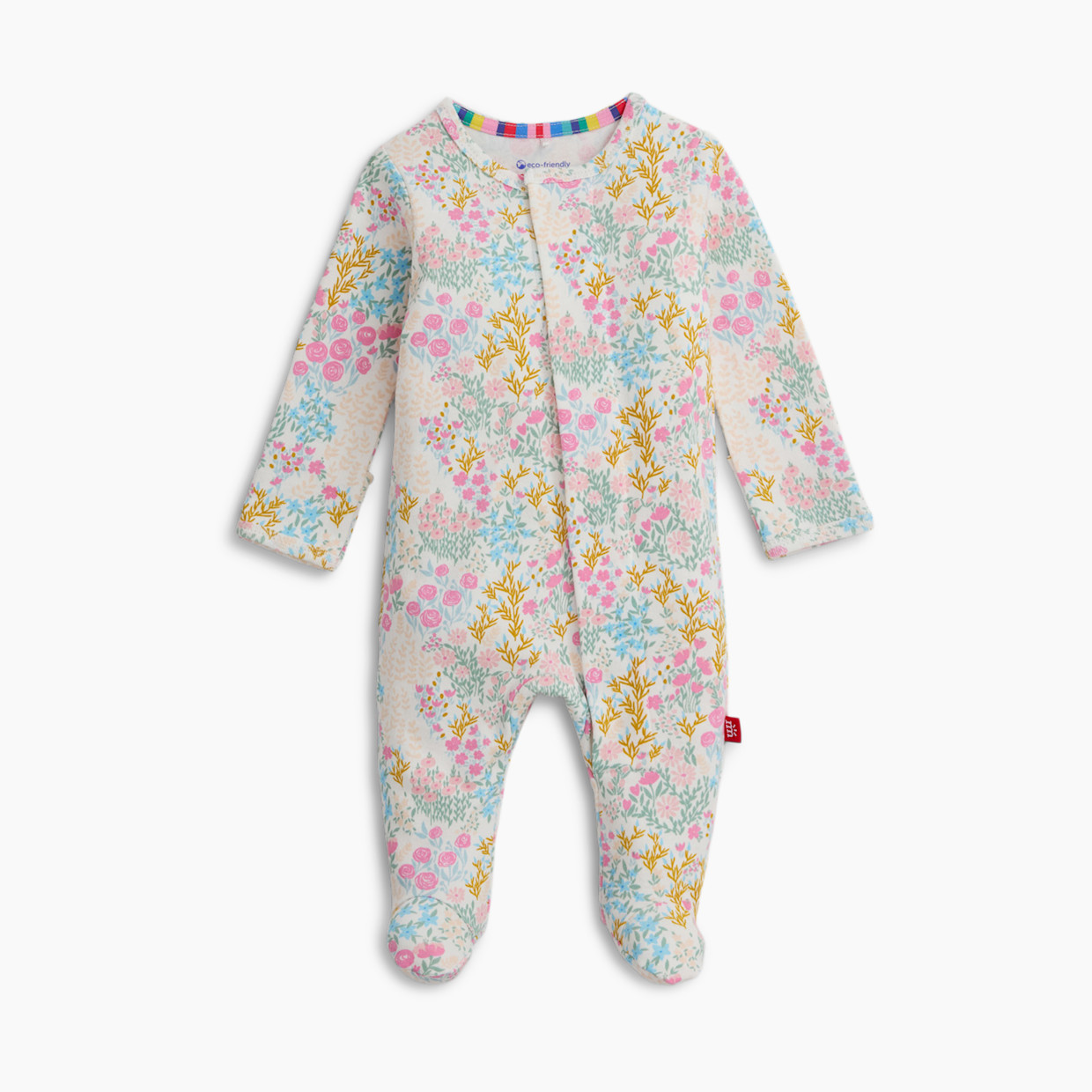 Magnetic Me Organic Cotton Magnetic Footie 2 Pack Bundle - Pink Assorted, 0-3 M.