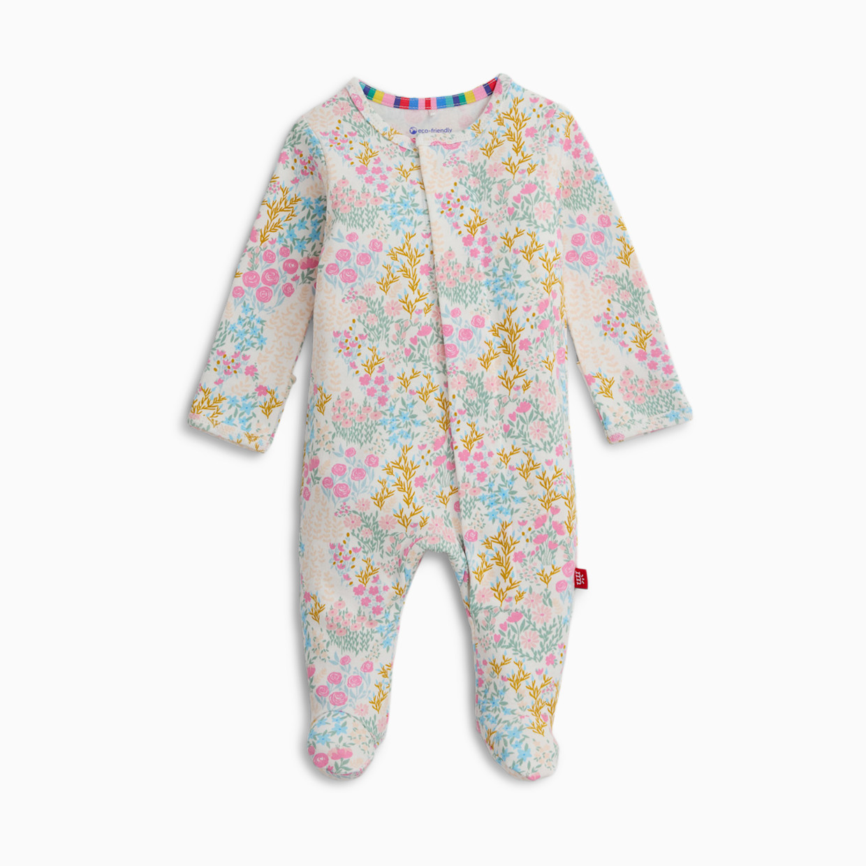 Magnetic Me Organic Cotton Magnetic Footie 2 Pack Bundle - Pink Assorted, 0-3 M.