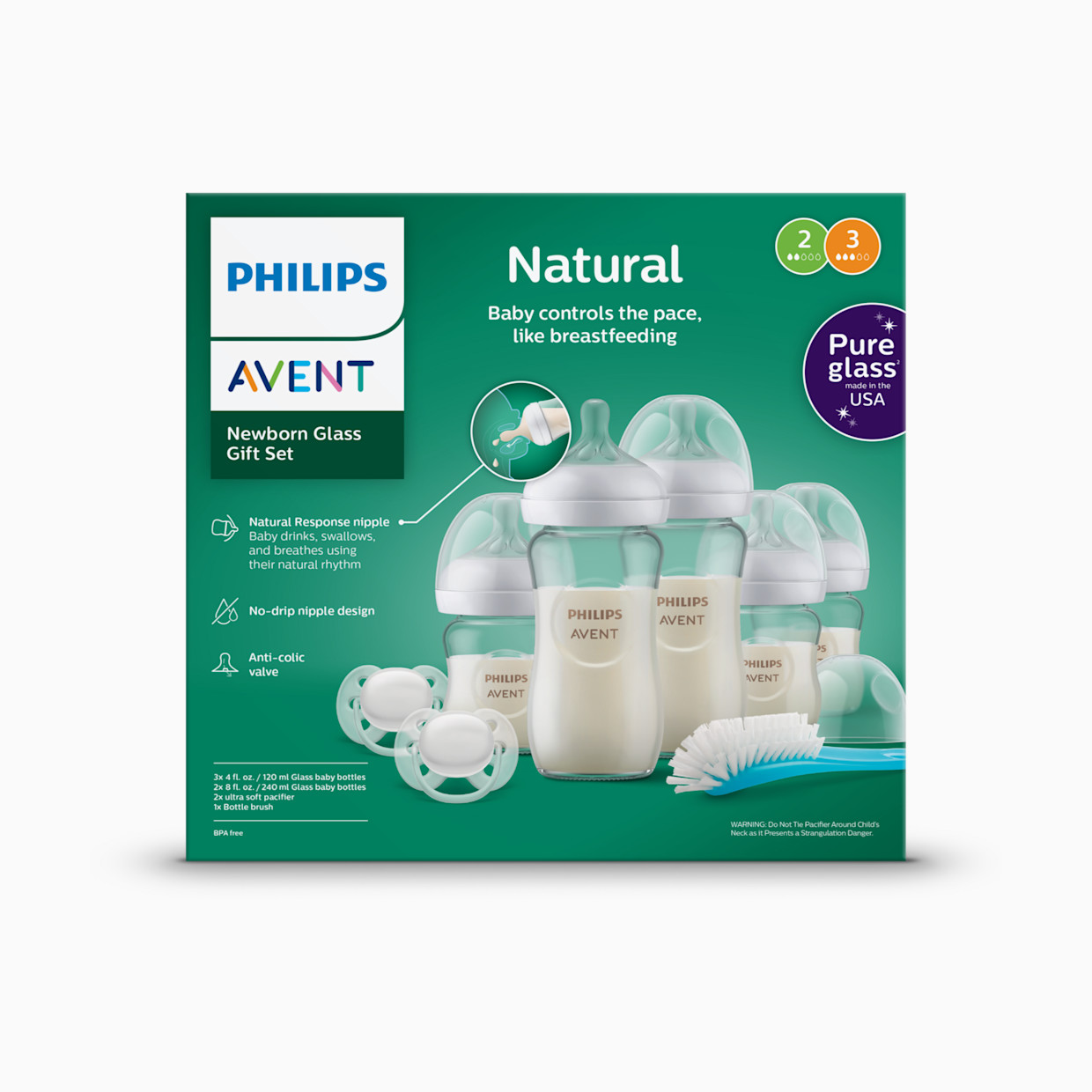 Philips Avent Glass Natural Bottle Gift Set - 8.