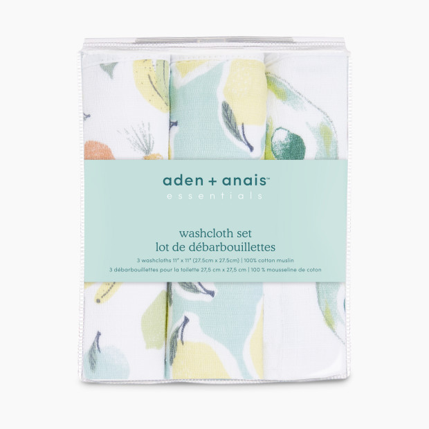 Aden + Anais Essentials Cotton Washcloth (3 Pack) - Farm To Table.