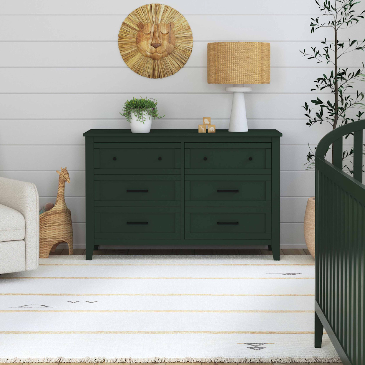 daVinci Beau 6-Drawer Dresser - Forest Green.