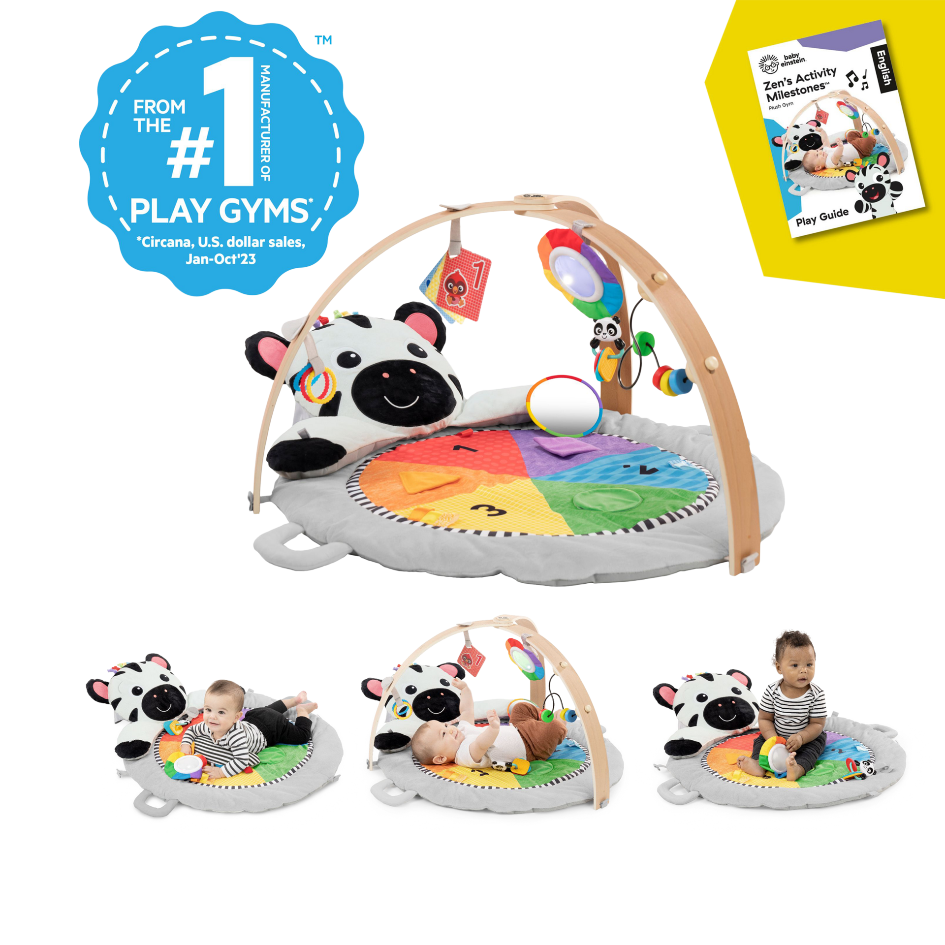 Baby Einstein Zen’s Milestone Push Activity Gym with Wooden Toy Bar.