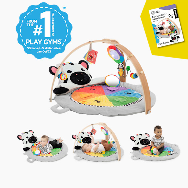 Baby Einstein Zen’s Milestone Push Activity Gym with Wooden Toy Bar.