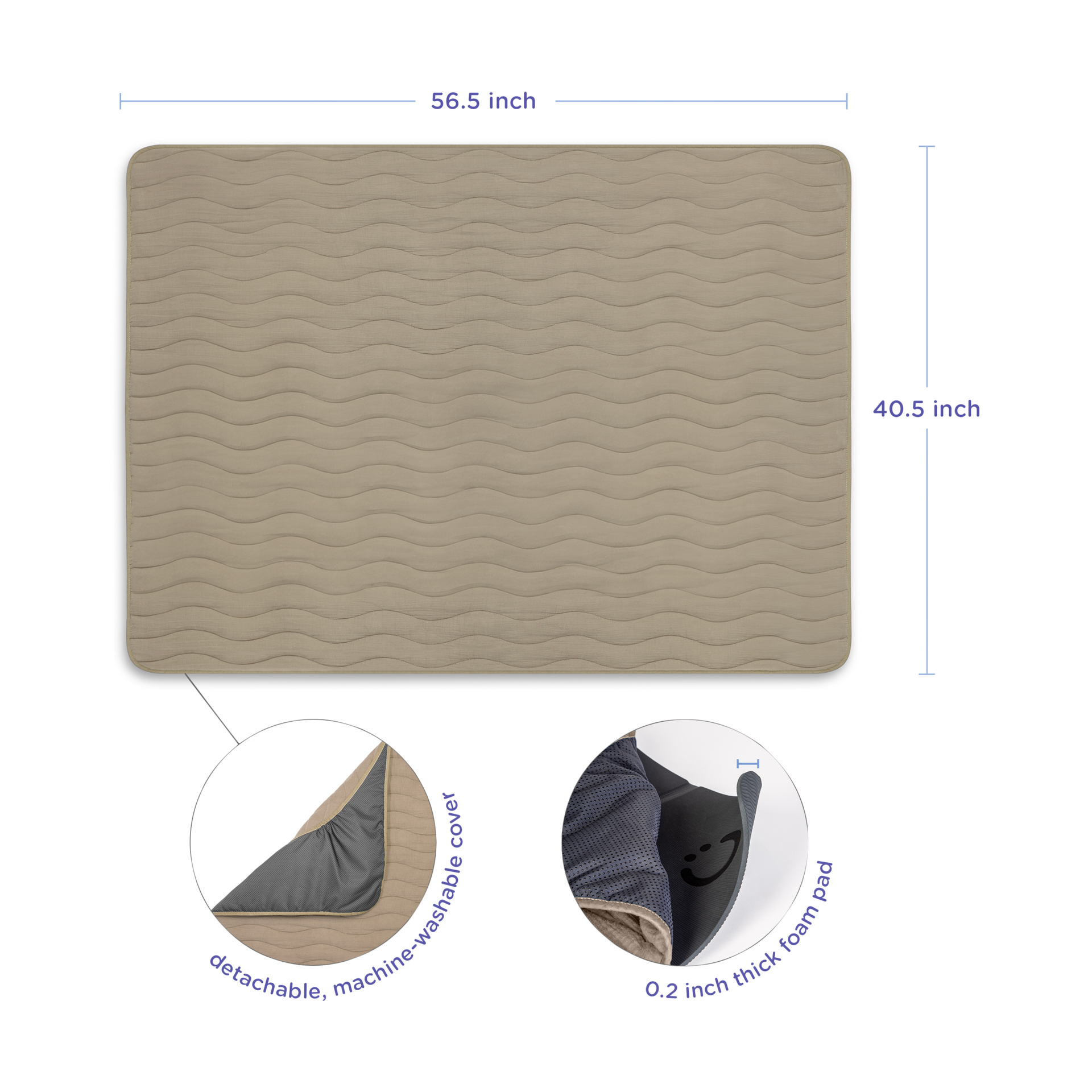 Ubbi Floor Play Mat & Cover - Taupe.