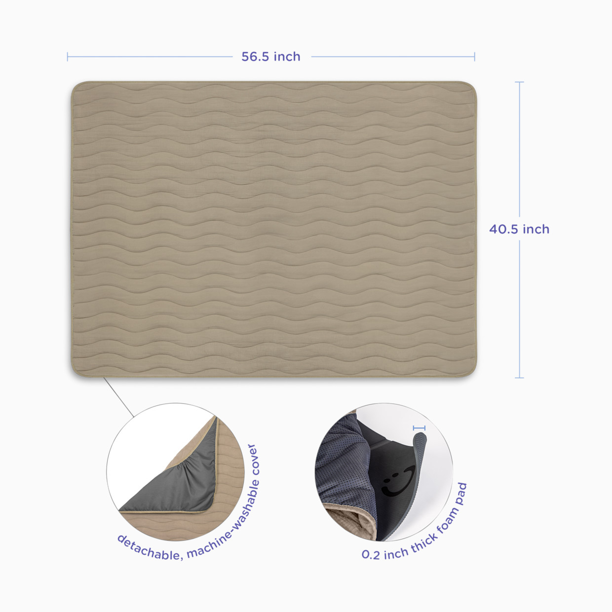 Ubbi Floor Play Mat & Cover - Taupe.