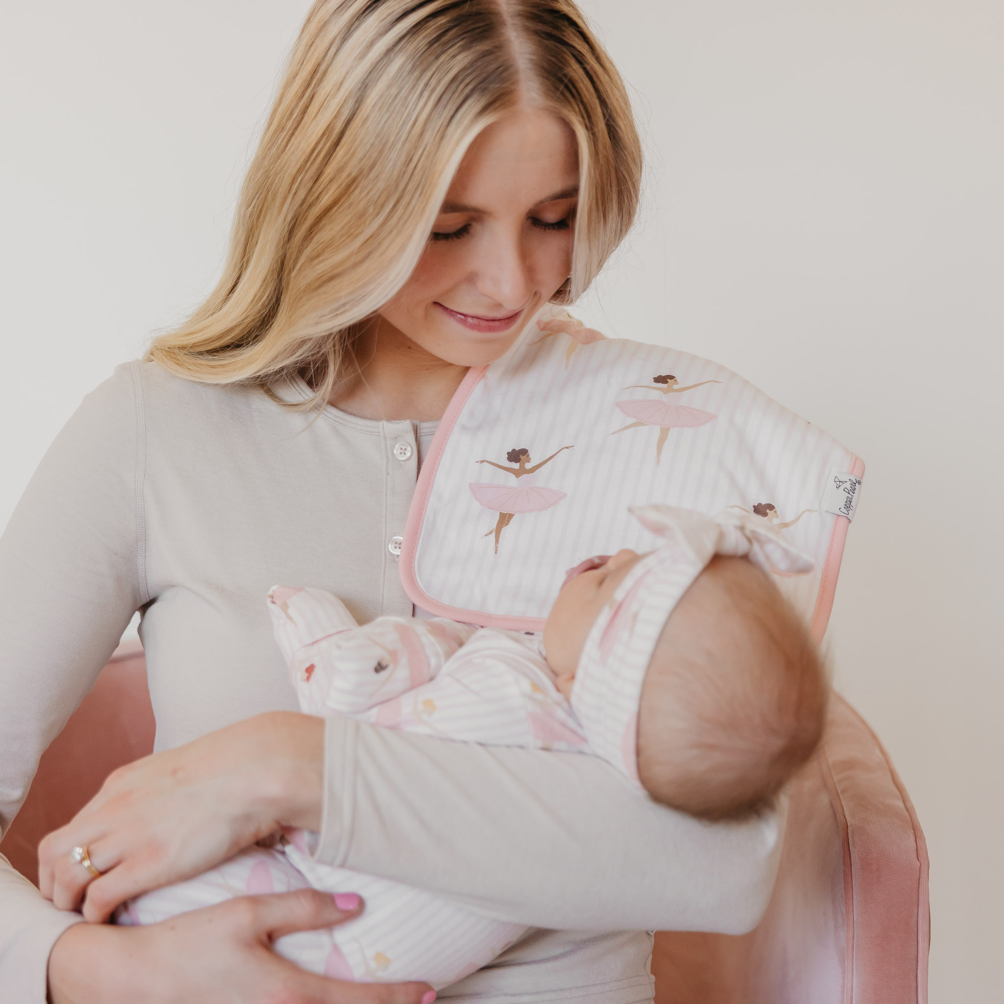 Copper Pearl Printed Burp Cloth Set - Katerina.