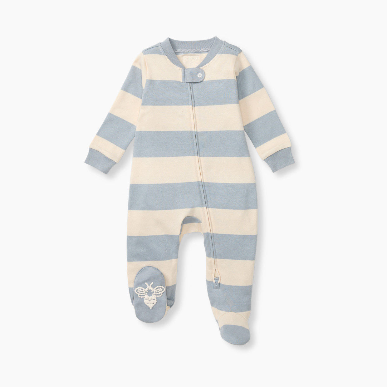 Burt's Bees Baby Organic Sleep & Play Footie Pajamas - Blue Stripe, Newborn.
